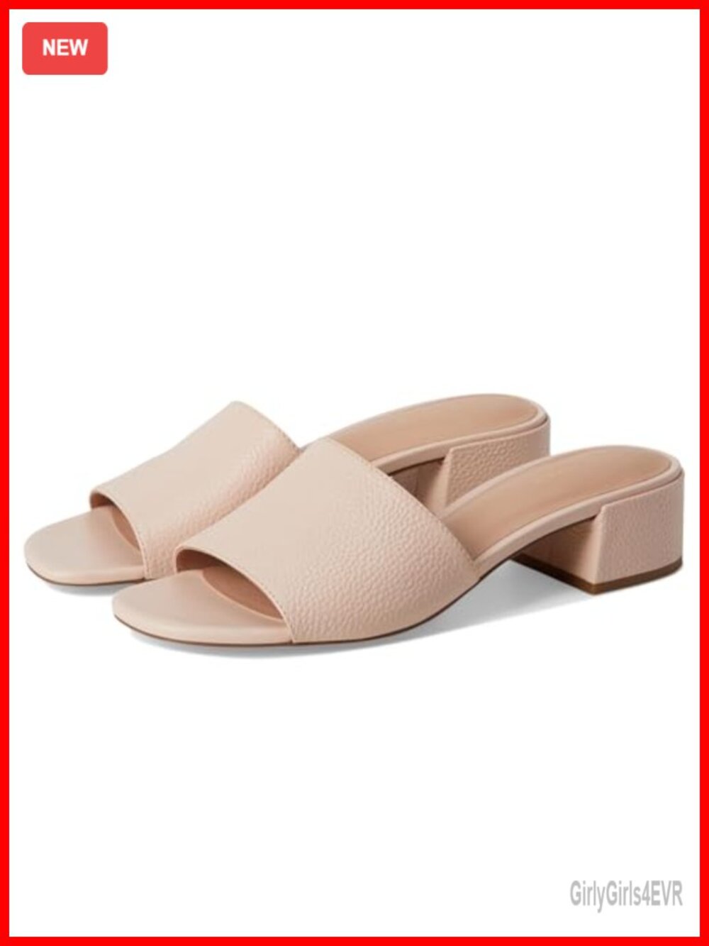 Cole Haan Calli Single Band Block Heel Sandal 40mm Faux Leather Slide